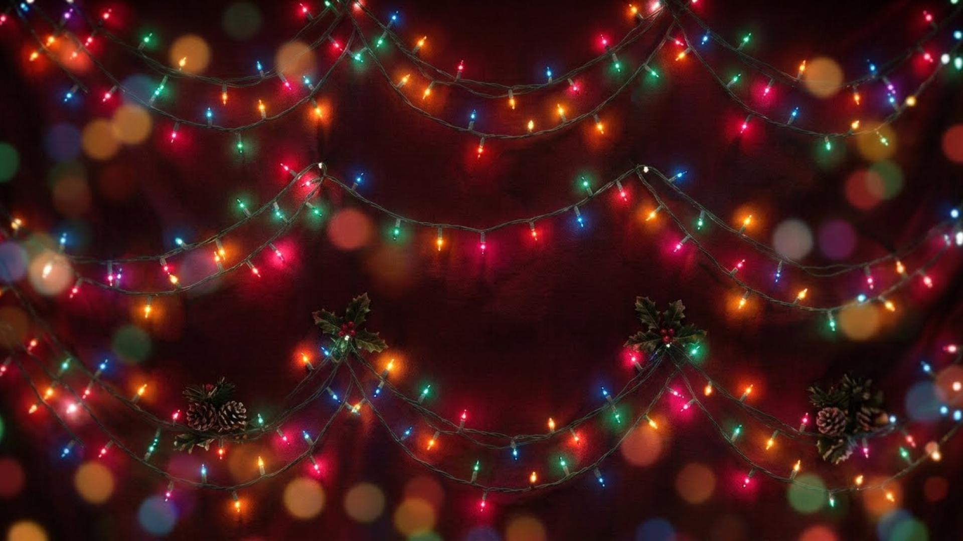 Coloured lights lit with a black background
